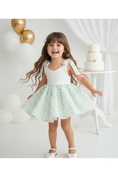 Tinypeople Рокля с точки за момичета, рокля за момичета, бяла рокля за парти