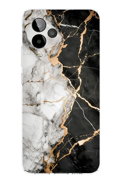 TechTree حافظة سيليكون متوافقة مع GM 24 PRO باللونين الأسود والأبيض مطبوع