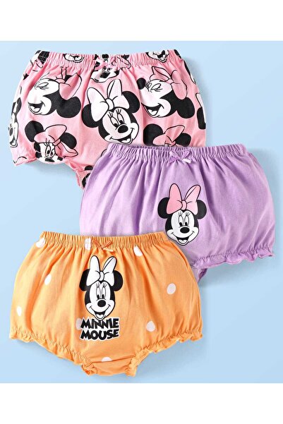 Babyhug Disney بنطلون قصير من نسيج متشابك مع رسومات ميني ماوس، عبوة من 3 قطع ...
