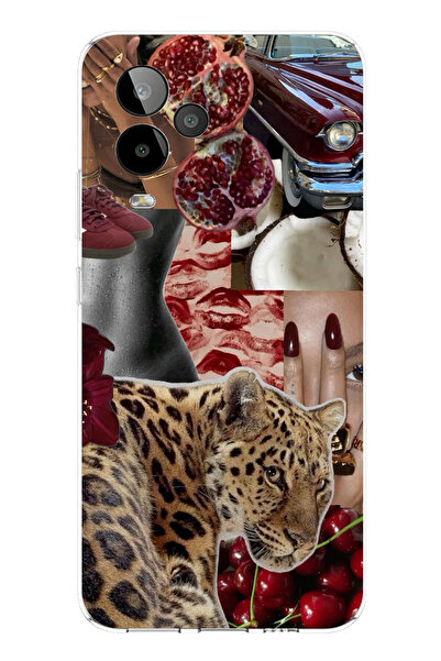 TechTree حافظة سيليكون متوافقة مع GM 24 PRO من Leopard Red Vibes مطبوع
