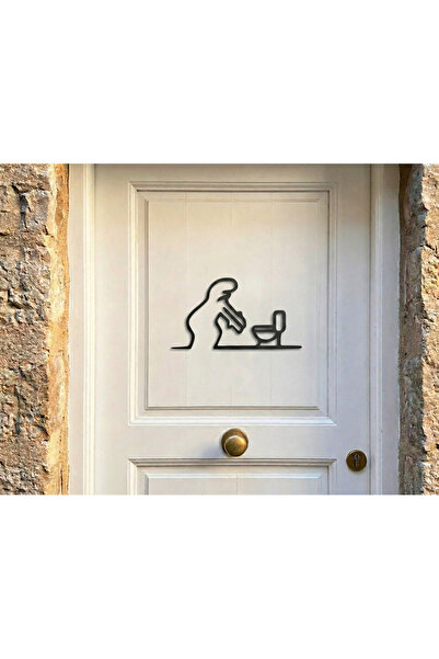 GRC 3D Dekoratif Modern Minimalist WC Tuvalet Kapı Tabelası - Eğlenceli 3D Ta...