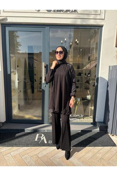 MissWhence 38040 Paraşüt Detay Kadın Tunik Siyah