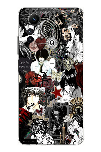 TechTree حافظة سيليكون مطبوع متوافقة مع هاتف Redmi Note 12S بتصميم كولاج ديث نوت