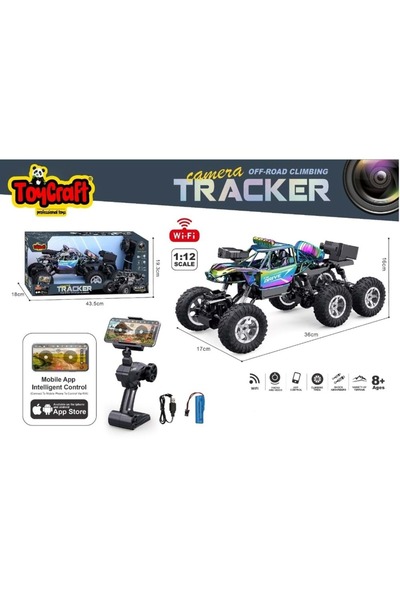 TRUST STORE Kameralı 1:12 Telefon Kontrollü Off Road Araba Şarjlı, Duman Efektli, 6 Kanal RC Araç