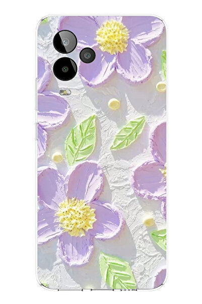 TechTree حافظة سيليكون متوافقة مع GM 24 PRO من Mor Papatyalar Watercolor مطبوع