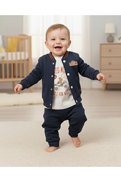 voyyo kids baby طقم أطفال أنيق للأولاد الصغار مكون من موسمي قطع مع سترة جامعي...