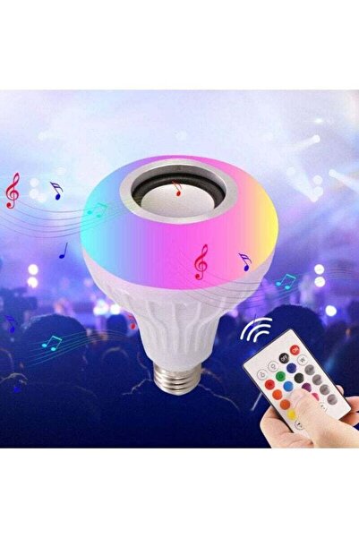 Generic Smart LED bulb with built-in Bluetooth speaker, 24-key IR remote, E27, Blue, 12W