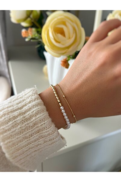 ToffyStore سوار VIP مكون من قطعتين مزين باللؤلؤ