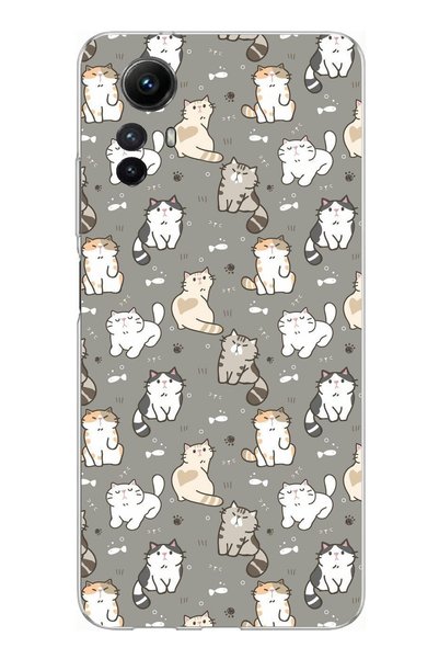 TechTree Redmi Note 12S Compatible Tiny Cute Cats Printed Silicone Case