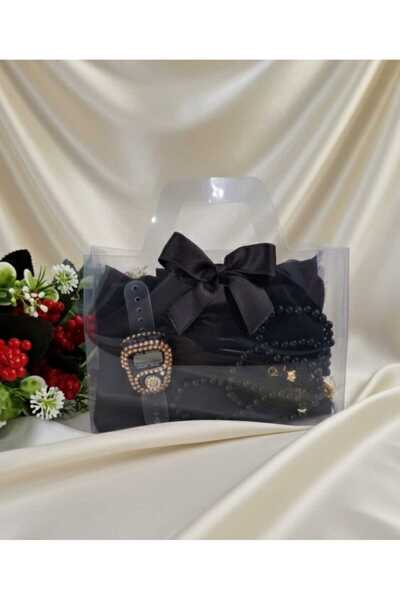 hira tasarım 1 Adet Hac Umre Seti Hediyelik Başörtü İnci Tesbih Taşlı Zikirma...