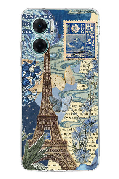 TechTree حافظة سيليكون متوافقة مع هاتف Redmi Note 11E باريس وبرج ايفل مطبوع