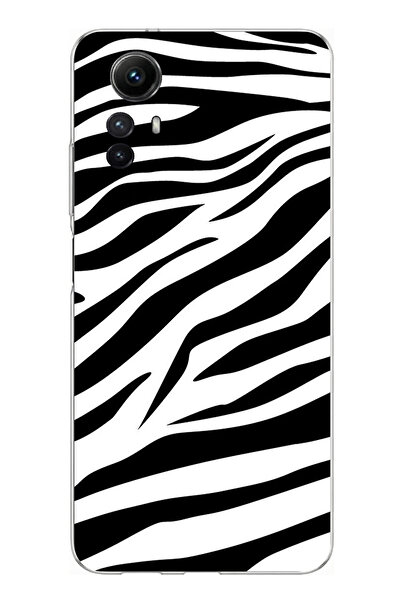 TechTree حافظة سيليكون متوافقة مع تصميم زيبرا مطبوع لهاتف Redmi Note 12S