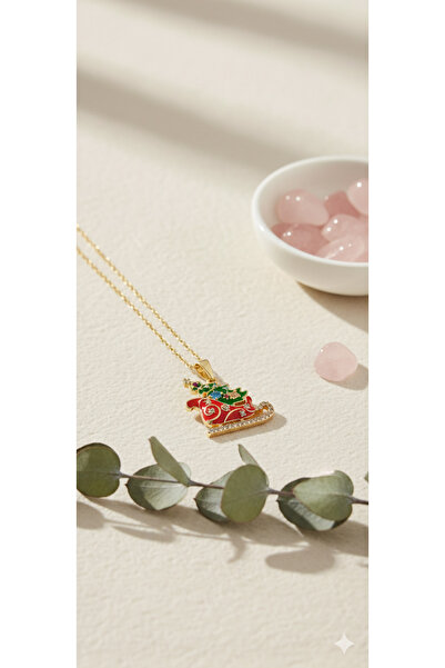 Shae Jewelry قلادة ذهبية بتصميم شجرة الصنوبر لعيد الميلاد