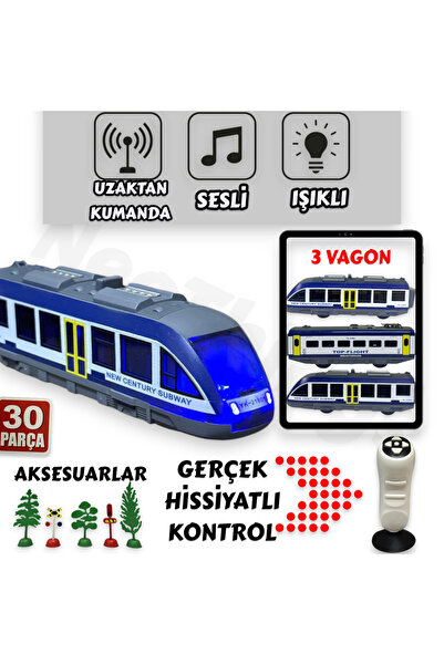 YILDIRIM OYUNCAK Uzaktan Kumandalı Led Işıklı Sesli 30 Parça Raylı Aksesuarlı...