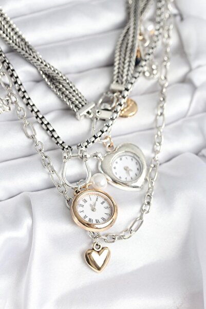 idimilla Authentic Silver Color Women's Necklace Combination