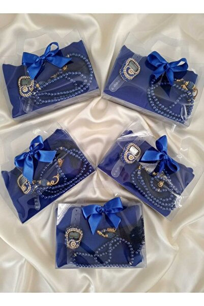 hira tasarım 5 Adet Hac Umre Seti Hediyelik Başörtü İnci Tesbih Taşlı Zikirma...