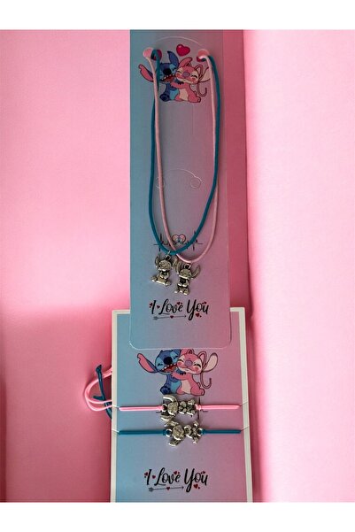 ACQUA BELLA Disney Lilo & Stitch Sevgili Takı Seti – 2’li Best Friends Bilekl...