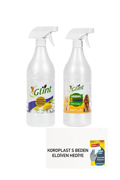 GLİNT Bitkisel leke çıkarıcı çok amaçlı ve pet cleaner 1 litre koroplast eldiven hediyeli