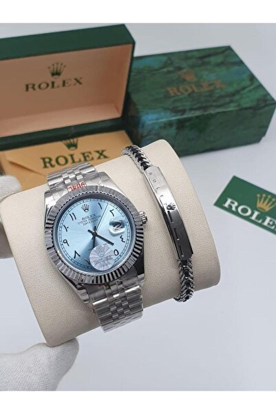 CN Luxury watch with Arabic numerals in sky blue