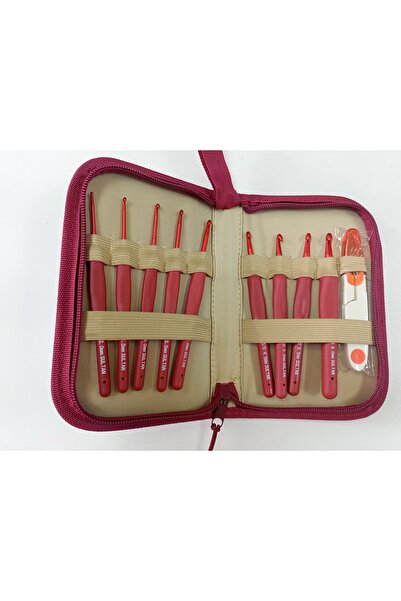 Sultan Rosso Crochet Set (2Mm-2.5Mm-3Mm-3.5Mm-4Mm-4.5Mm-5Mm-5.5Mm-6Mm + Textile Cleaning Scissors)