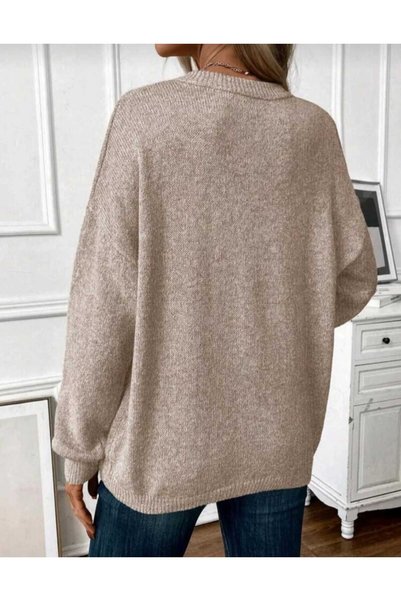EKİN DEMİR Oversized Casual Model Crew Neck Long Sleeve Knitwear Sweater