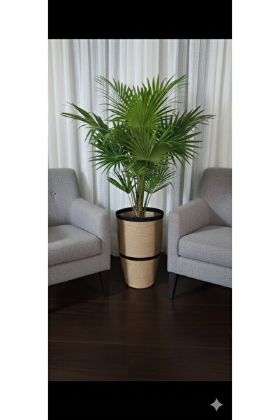 ARSLANER HOME Dekoratif Jüt Hasır El Yapımı Çiçek Pampas Vazosu Ve Saksı Kılıfı 40 CM