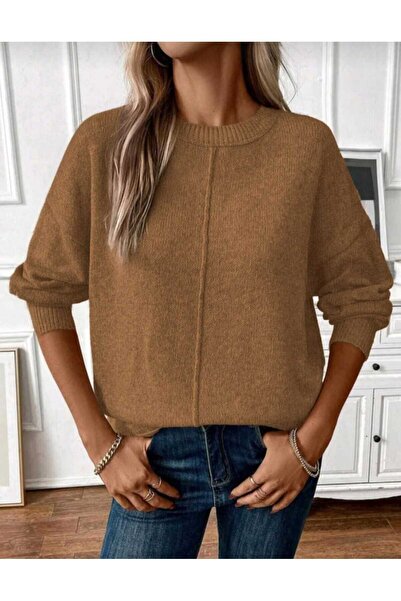 EKİN DEMİR Oversized Casual Model Crew Neck Long Sleeve Knitwear Sweater