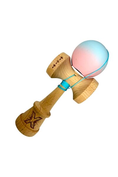 LEIBOO Kendama X Grip Rubber Grip, Big Cup V3, Lemn, 18 cm, Rulment metalic, ...