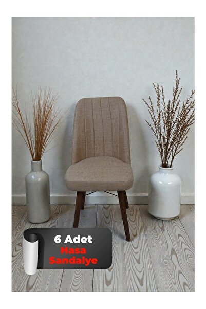 baresmu Hasa 6 Adet Sandalye – Ahşap Ayaklı, Ergonomik, Rahat Oturumlu Modern...