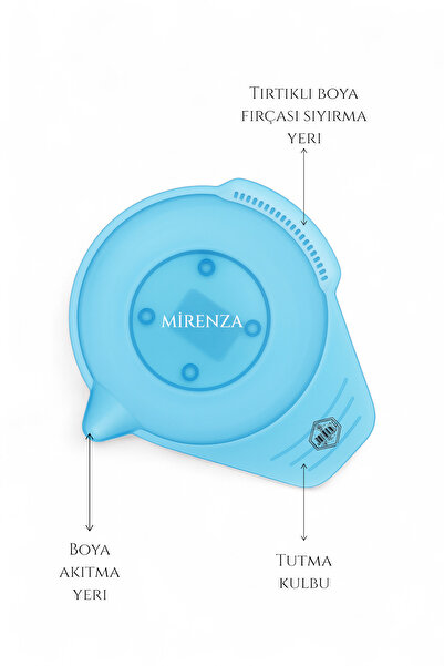 mirenza cosmetic Μπλε δοχείο ανάμειξης βαφής μαλλιών - Δοχείο προετοιμασίας βαφής με λαβή που δεν αφαιρείται