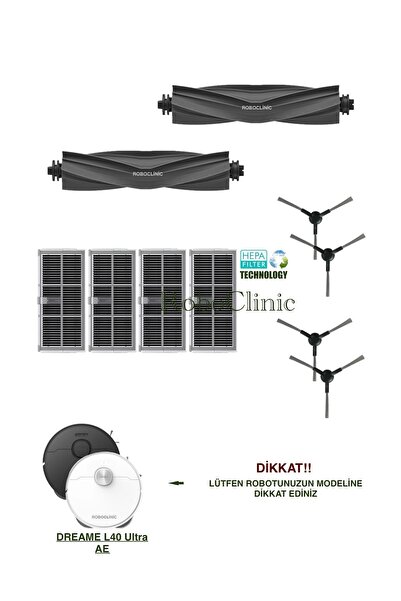 Roboclinic فرشاة بديلة متوافقة مع مكنسة Dreame L40 Ultra AE الروبوتية، مجموعة...