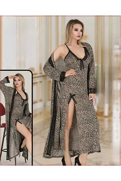 ZAVERA WOMAN Set de halate lungi pentru femei cu fantă cu detalii din dantelă...