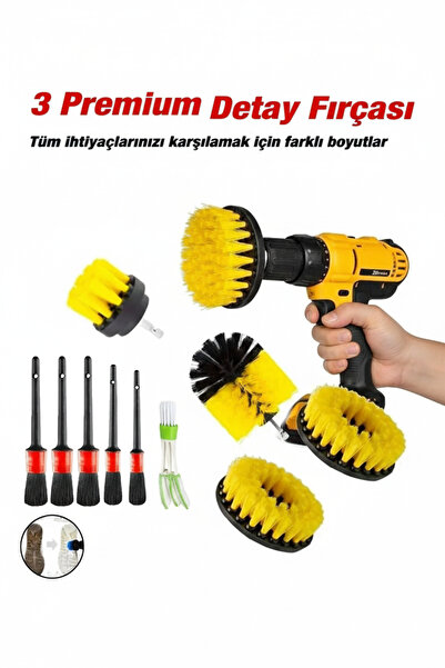 RED KİTCHEN 9 ADET Kaliteli Farklı Boyutlarda Oto Detaylandırma Fırça Seti ve...