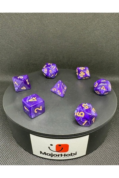 Major Hobi DND FRP 7’li Zar Seti – Sedefli Mor | Dungeons & Dragons Masaüstü ...