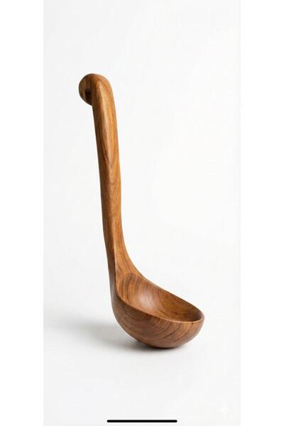 indirimdesiniz Doğal Ahşap Çorba ve Yemek Kepçesi - Büyük Boy Mutfak Servis Gereci