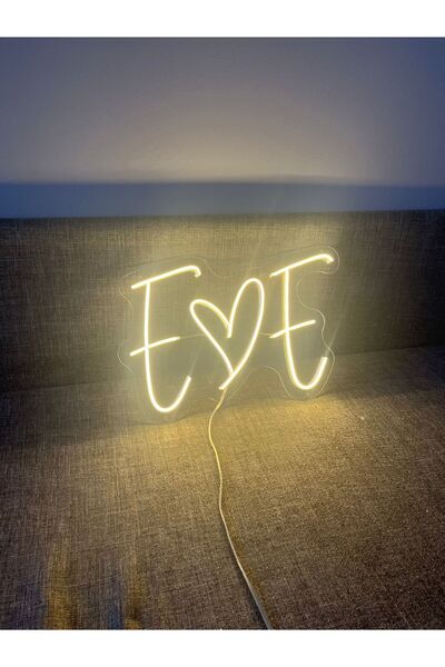 AB HOME Baş Harf Neon Tabelası Düğün Nişan Kına Özel Günler İçin 45 cm