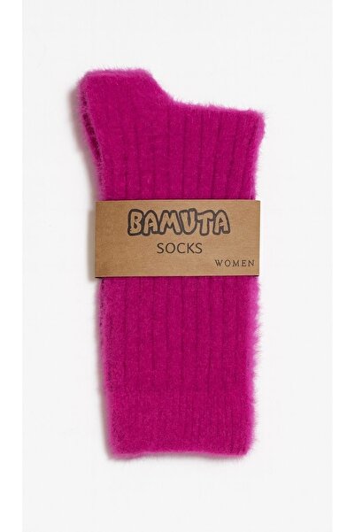 BAMUTA SOCKS Bamuta Sakallı Yumuş Çorap Fuşya Rengi