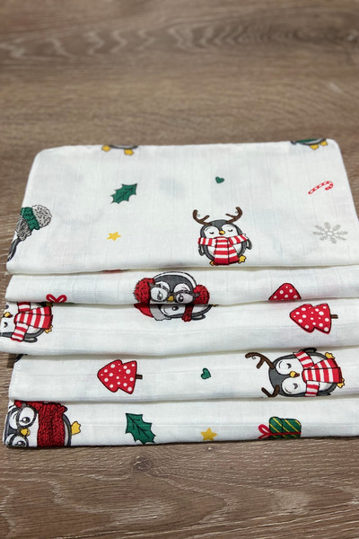 Ponchik 7-Pack 100% Cotton Double Layer Checkered Muslin Baby Mouth Wipes 25 ...