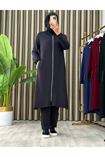 seis wear Fermuarlı Kapüşonlu Tunik Takım