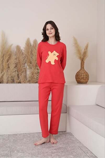 HUBEN طقم بيجامة نسائية من قماش الإنترلوك