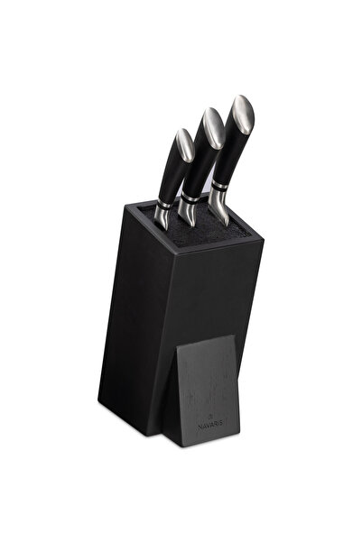 Navaris suport pentru cuțite din lemn de cauciuc, cu peri de protecție, 25x15...