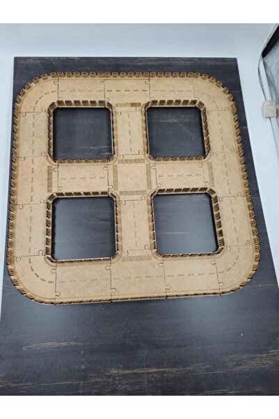 Mu Art Ahşap Oyuncak Araba Yarış Pisti, Araç Parkuru Eğitici Yol Seti Ahşap O...