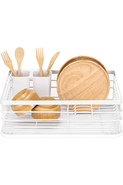 Navaris Dish drainer, Navaris, with cutlery holder, drain tray, metal, 41.5 x...