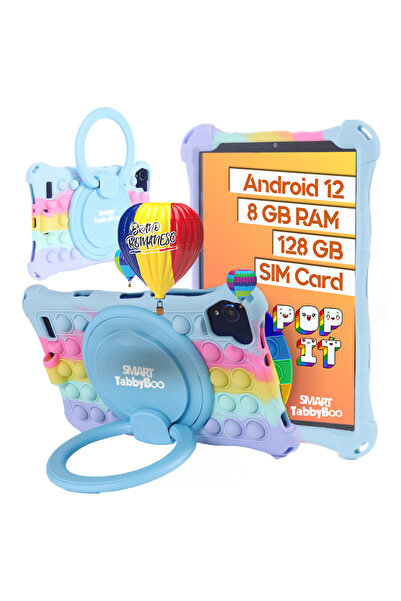 SMART TabbyBoo Tableta copii Popit, ecran 8 inch IPS, cu SIM, 128GB, 8GB RAM, Android 12, OctaCore