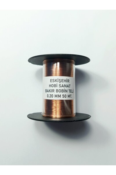 Eskişehir hobi sanat 0.20 Mm 50 Metre Emaye Kaplı Bakır Bobin Teli 0.2 Mm