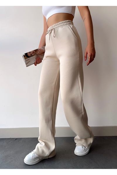 schlank Γυναικείο παντελόνι αθλητικό με ψηλόμεσο κορδόνι με κορδόνια, χειμερι...