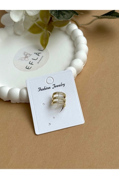 EFLAL Accessories Gold 3'lü Halka Earcuff (Kıkırdak) Küpe