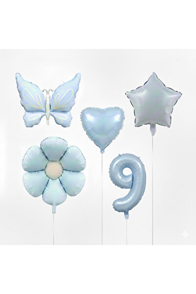 ÇITIPITISTORE Set de baloane din folie cu model fluture albastru, margaretă, ...