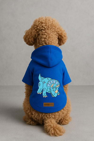 Monopetz Printed Dog and Cat Outfit & Dress with Fleece Inside - Blue Color K...