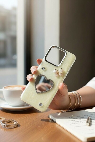 batuteknoloji Realme C53-Note 50 Aynalı Taşlı Fiyonklu Kabartma Yüzeyli Lady ...